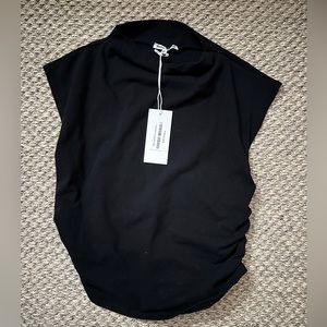 Reformation Lindy Knit Top, black, size medium, NWT